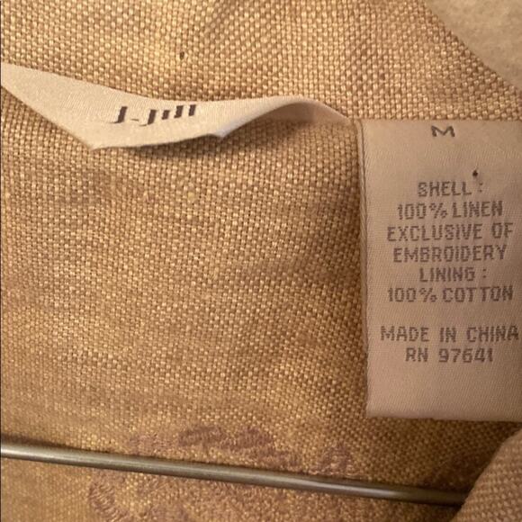 J. Jill women’s size Medium vintage paisley linen long jacket - Picture 4 of 6